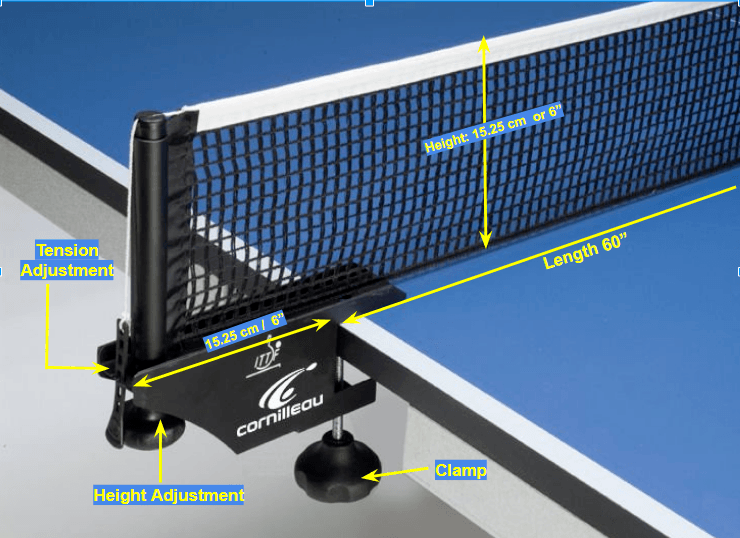 thumbnail image 2 of Blue Portable Ping Pong Net With Fixing Bracket Polyester Tennis Table Replacement Accessory 2 of 12